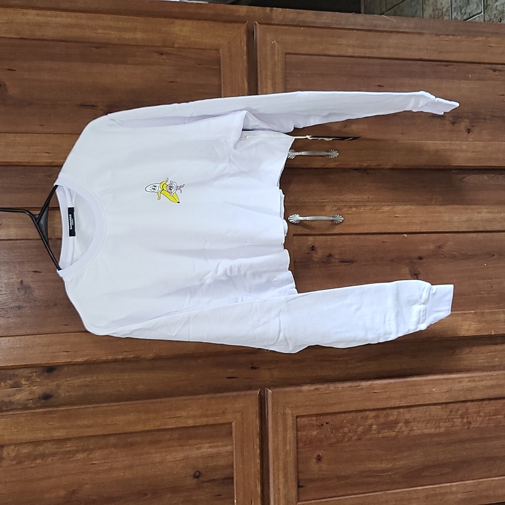 NWT Bananas Monkey cropped crew neck shirt